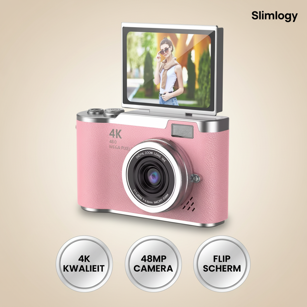 4K Camera 48MP met Selfie Scherm – Digitale Vlogcamera voor Studenten