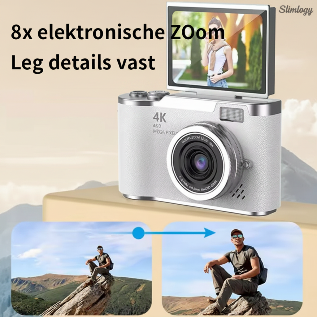 4K Camera 48MP met Selfie Scherm – Digitale Vlogcamera voor Studenten